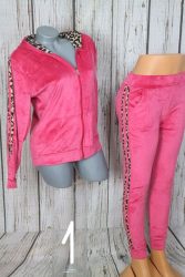 Leopárdmintás pihe-puha plüss anyagú szabadidőegyüttes M/L és xL/XXL