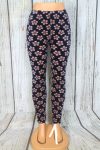 Virágmintás  plüss leggings  S/M és L/XL