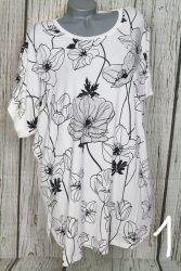 Virágos lezser felső,tunika 1-es és 2-es méret 