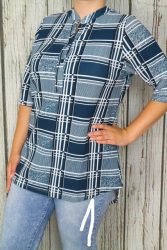 Nagyon csinos kockás hosszított felső,tunika L, XL, 2XL, 2XL, 3XL, 4XL