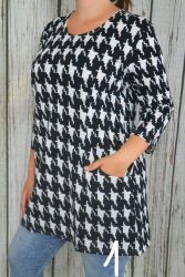 Csinos mintás zsebes tunika M, L, XL, 2XL, 3XL,4XL  - 4 színben 