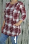 Csinos kockás zsebes tunika M, , L, XL, 2XL, 3XL,4XL