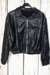 Nagyon szuper bőrhatású cipzáros felső,kabátka belseje bolyhos M/L , XL/XXL