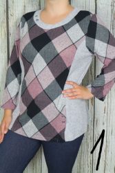 Melegebb anyagú csinos kockás  felső M, L,XL,2XL,3XL,4XL