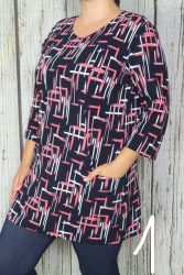 Csinos mintás zsebes tunika M, L, 2XL, 3XL,4XL