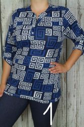 Színes görögmintás  felső L, XL, 2XL ,3XL ,4XL