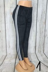 Oldalt csíkos színes plüss leggings S/M és L/XL