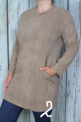 Bordázott anyagú egyszínű  zsebes tunika M, L, XL, 2XL, 3XL, 4XL