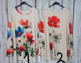 Csodaszép virágos felső,aranyozott szállal átszőtt