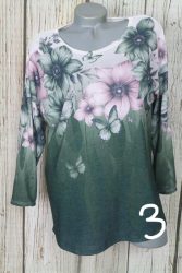 2- Szépséges virágos vékonykötésű lezser felső