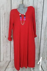 Nagyon csinos bordázott anyagú vékonykötésű ruha + nyaklánc - 5 színben 