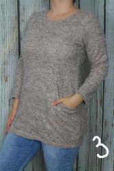 Egyszínű  zsebes tunika M, L, 2XL, 3XL,4XL  - 8 színben 