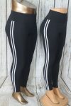   Oldalt csíkos fekete leggings  S/M , L/XL,  3xL/4XL és 5XL/6XL 