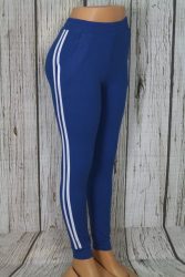 Oldalt csíkos színes zsebes leggings- bambusz  S/M és L/XL - 6 színben 