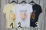 Rugalmas anyagú virágos pamut felső S, M, L, XL 