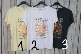 Rugalmas anyagú virágos pamut felső S, M, L, XL 