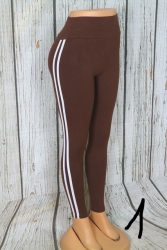 Oldalt csíkos bambusz leggings  S/M és L/XL- 6 színben   --33509--