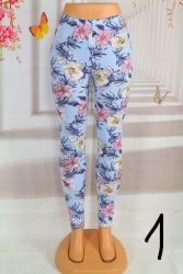 Virágos  rugalmas anyagú leggings -Bambusz S/M , L/XL