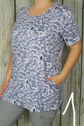 Színes mintás zsebes tunika XL, 2XL, 3XL,4XL,5XL,6XL --4 színben