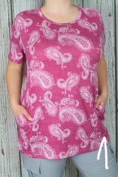 Színes mintás zsebes tunika XL, 2XL, 3XL,4XL,5XL,6XL - 5 színben 