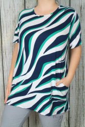 Mintás zsebes tunika L,  XL, 2XL, 3XL,4XL,5XL