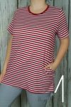   Színes csíkos  zsebes tunika XL, 2XL, 3XL,4XL,5XL,6XL - 5 színben