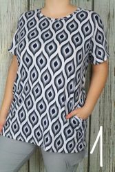 Színes mintás zsebes tunika XL, 2XL, 3XL,4XL,5XL,6XL
