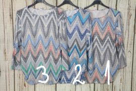 Cikkcakk mintás oldalt húzott felső M, L, XL