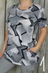 Színes mintás zsebes tunika XL, 2XL, 3XL,4XL,5XL,6XL