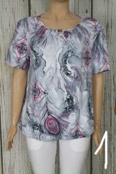 Színes pávatoll mintás lezser felső,dereka gumírozott  M, L, XL, 2XL, 3XL, 4XL