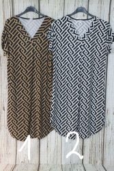 Csinos mintás tunika, ruha L/XL, 2XL/3XL, 4XL/5XL, 6XL/7XL - két színben