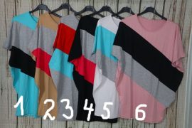 Háromszínű denevérujjas  felső 