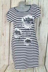 Csinos  csíkos-virágos ruha   S, M, L, XL  