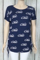 Feliratos színes felső ,oldalt összehúzható 