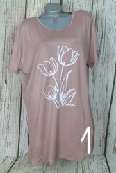 Színes tulipános  moletti felső,tunika ( mellb 136 cm)