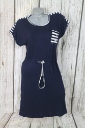 Rugalmas anyagú csinos ruha M, L, XL, 2XL  -sötétkék 