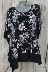 Virágos A- vonalú  csinos felső  