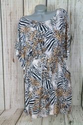 Állatmintás hidegselyem anyagú lepelruha 