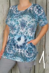 Színes mintás zsebes tunika XL, 2XL, 3XL,4XL,5XL,6XL