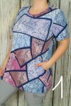 Színes mintás zsebes tunika XL, 2XL, 3XL,4XL,5XL,6XL