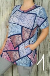 Színes mintás zsebes tunika XL, 2XL, 3XL,4XL,5XL,6XL