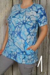 Színes mintás zsebes tunika XL, 2XL, 3XL,4XL,5XL,6XL