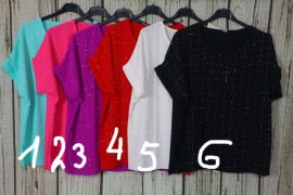Gyöngyös díszítésű színes lenge felső 6 színben 2XL/3XL és 4XL/5XL