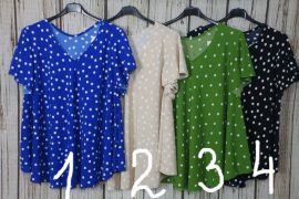 Színes pöttyös lenge felső - 13 színben