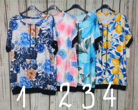 Extra lezser szépséges virágos -mintás zsebes tunika ( mellb 130 cm)