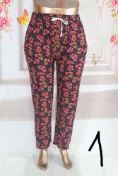 Színes virágos rugalmas anyagú nadrág 5XL/6XL,  6XL/7XL,  7XL/8XL,  8XL/9XL