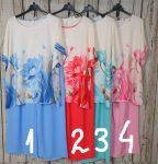 Színes virágos lenge felső + nadrág - szett 