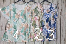 Színes virágos A- vonalú felső 