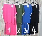   Színes lenge oldalt csíkos  felső + zsebes nadrág - szett